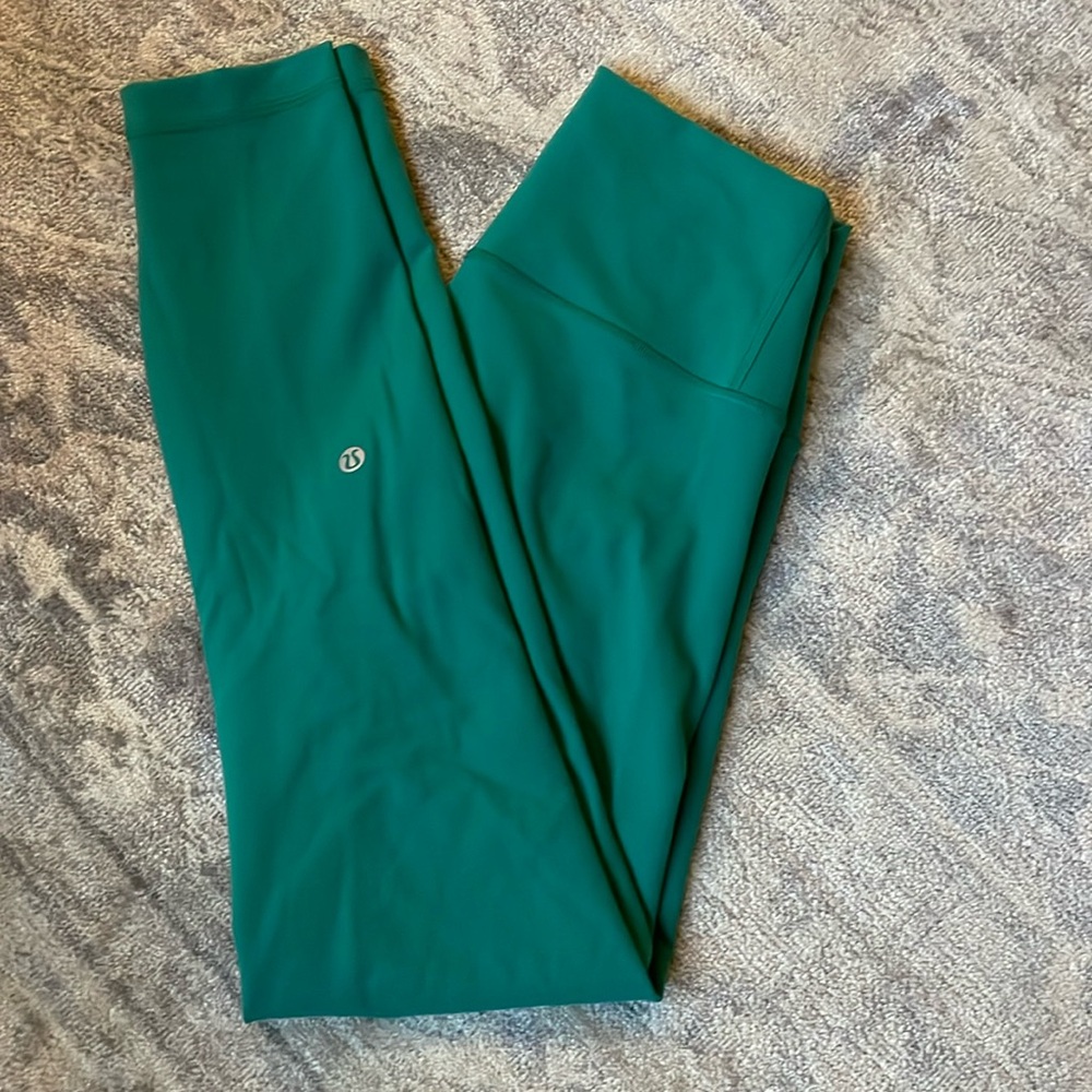 Lululemon Wunder Train leggings size 6 worn 1x! Cascade green, cute!